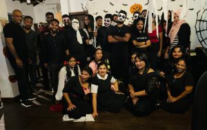 celebrated Halloween with a bone-chilling movie night